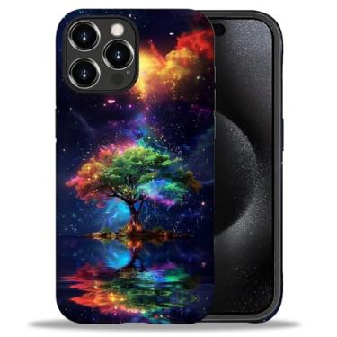 Imagem de yicomon Capa compatível com iPhone 16 Pro Max, linda estampa de árvore da vida, capa de telefone fosca, durável, moderna, engraçada, capa protetora macia antiarranhões à prova de choque