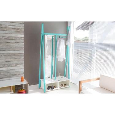 Imagem de Arara De Madeira Para Roupas Giratória Grande Com Cabideiro E Com Espe