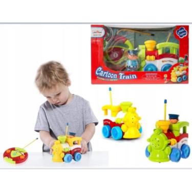 Imagem de Brinquedo De Trem Locomotiva Com Controle Remoto De Desenho Animado Para Crianças, Com Avanço / Retrocesso, Brinquedo, Luz E Música