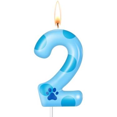 Imagem de MTLEE Light Blues Velas de pata de cachorro, decorações de bolo de aniversário, enfeite de cupcake para meninos e meninas, decoração de aniversário (2)