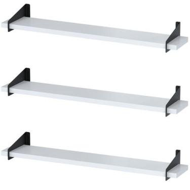 Imagem de 3 Prateleiras Suspensa Estilo Industrial Madeira 60cm FS P - Fassin Sh