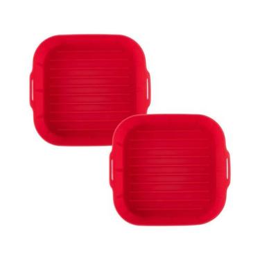 Imagem de Kit 2 Formas Cestas Silicone Airfryer Reutilizável Quadrada - Clink, V