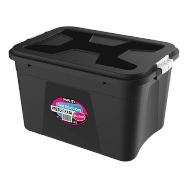 Imagem de Caixa Organizadora Preta 56 Litros Com Travas Pp Uninjet Tfb