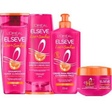 Imagem de Kit Novo Liso dos Sonhos Mascara Queratina AHA Reduz Danos - Loreal Pa