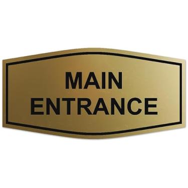 Imagem de Signs ByLITA Placa de entrada principal extravagante - Letras gravadas a laser | Plástico ABS durável | Cores vibrantes | Fita de espuma poderosa (ouro escovado) - Grande