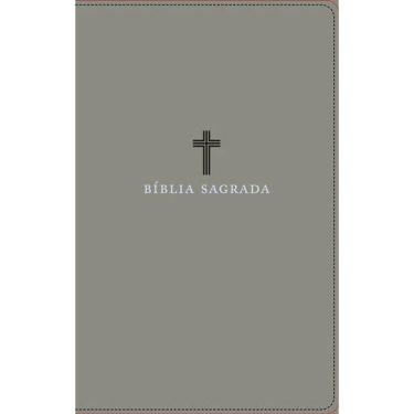 Imagem de Bíblia Sagrada Acf, Couro Soft, Cinza, Letra Grande, Leitura Perfeita