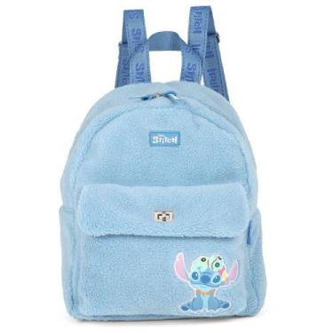 Imagem de Bolsa Costas Mochila Pelúcia Stitch Disney logo emborrachado - Luxcel,