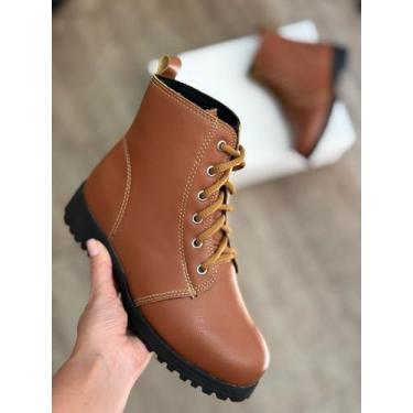 Imagem de Bota Coturno Sola Tratorada - Grã duquesa, Caramelo, 39