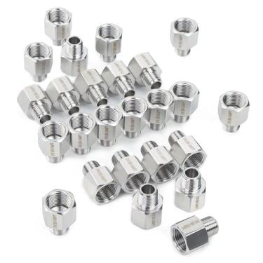 Imagem de LTWFITTING Bar Produção Aço Inoxidável 316 Pipe Fitting 3/8" fêmea x 1/4" macho adaptador NPT Air Fuel Water (pacote com 25)