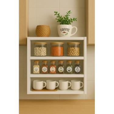 Imagem de PORTA TEMPERO MDF 60x60CM PRATELEIRA ORGANIZADOR SUPORTE DE TEMPERO