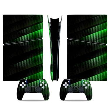 Imagem de Adesivo Skin para console digital PS5 Slim, acessórios de jogo de envoltório protetor para PS5 Slim Controller (verde)