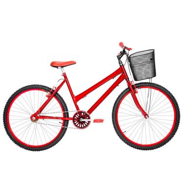 Imagem de Bicicleta Feminina Aro 26 Mtb Alumínio Colorido Cor Vermelha