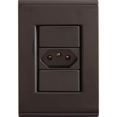 Imagem de Conjunto 4x2 Com 1 Tomada 2p+t 10 A 250 V Tramontina Liz Grafite Tramontina