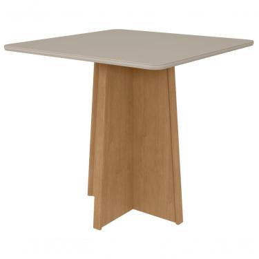 Imagem de Mesa De Jantar Celebrare 0,90 Com Vidro E 4 Cadeiras Exclusive Tecido Corino Caramelo Amendoa Clean/off White