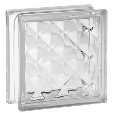 Imagem de Tijolo Bloco De Vidro Transparente Textura 19x19x8 Tradestar Pirâmides