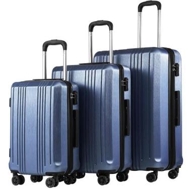 Imagem de Mala expansível Luggage Coolife PC+ABS, conjunto de 3 peças com fechad