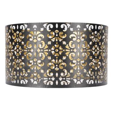 Imagem de Sombra de Lâmpada Oca de Metal E27 E14 Charm de Charme Vintage Bandejas de Mesa para Interior de Cobre Retro e Black Exterior Aesthetic Iron Hollow para Casas Cafés e Lojas de