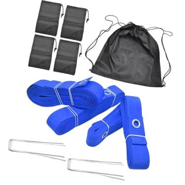 Imagem de Deevoka Kit de Marcadores para Vôlei na Areia com Âncoras e Corda de 16 Metros, Azul