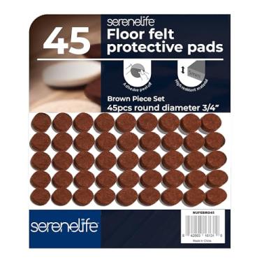 Imagem de SereneLife Protetores De Feltro Para Móveis - 45 Piso Premium ¾" Proteger Pisos Madeira, Laminados E Azulejos, Deslizadores, Suprimentos Mudança, Fácil Instalação, Redução Ruído