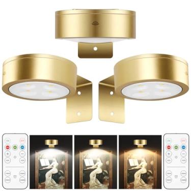 Imagem de TINTINDOC 3 Peças De Pintura Com Luz E Cores Iluminação, Controle Remoto A Pilhas, Parede Magnética Para Exibição Arte, Iluminação Destaque Led Regulável, Moldura Alvo Dardos, Galeria