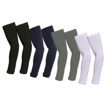 Imagem de Kit 4 Manguitos Mangas Proteção De Braço Térmico Malha Proteçao Uv - B