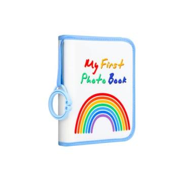 Imagem de Xfveiwoo Álbum De Fotos Bebê Com 21 4X6, Meu Primeiro Para Bebês Ou Crianças Pequenas, Família Em Tecido Macio, Presente Fofo Chá E Recém-Nascidos (Azul)