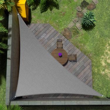 Imagem de Amgo Toldo Vela Triangular Cinza De 20' X 28,3', Cobertura Solar Com Proteção Upf50+, 95% Bloqueio Uv, Permeável À Água E Ao Ar, 200 G/M², Resistente, Comercial Residencial (Fazemos Tamanhos Persona