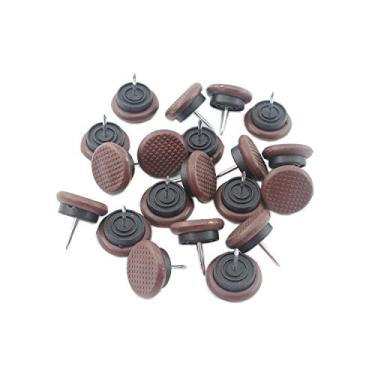 Imagem de Ulifestar 50 Peças De Protetores Redondos Nylon Para Móveis, Deslizantes Com Pregos Piso Madeira, Cadeiras, Mesas, Armários, Sofás, Pernas, Pés Antiderrapantes, Diâmetro 19 Mm (Marrom)
