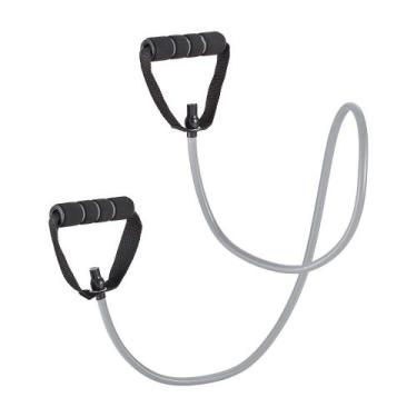 Imagem de Extensor Elástico Toning Tube Com Alça Fitness Cinza/Preto Atrio - ES2