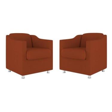 Imagem de Kit 02 Cadeiras Poltronas Decorativas Recepção Clinica Suede - Balaqui