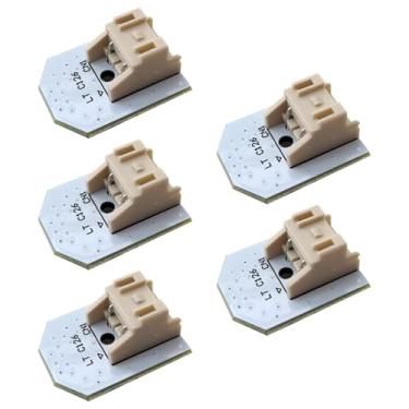 Imagem de WELURE Wr55X11132 5 Peças De Luz Geladeira Led Substituição Compatível Com Modelos Ge Gfe26Ggkebb Gfe26Ggkeww Gfe26Ggkfbb Gfe26Ggkfww Gfe26Gmkces Gfe26Gmkdes Gfe26Gmkees, Sem Capa Plástico