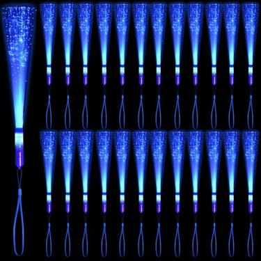 Imagem de 48 PCS Blue Glow Fiber Wands Sticks LED Light Wands 3 Modes Flashing Fiber Optic Light Rod Bulk Fiber Optic Wands Glow in The Dark Party Favors for Bar Wedding Party Supplies