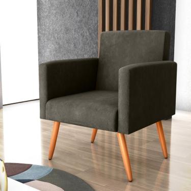 Imagem de Poltrona Para Decoração Sara Veludo Turkey Marrom