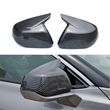 Imagem de Para Mondeo Eco Boost Tampas de espelho retrovisor de carro para Mondeo Eco Boost 2022 Tampas de espelho de asa lateral acessórios de carro de luz de neblina (aparência de carbono)