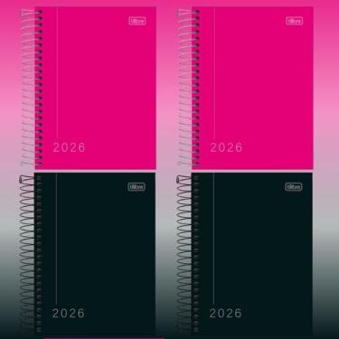 Imagem de Kit 04 Agenda 2026 Espiral Diária Pepper Executiva Capa Dura 11,7 x 16