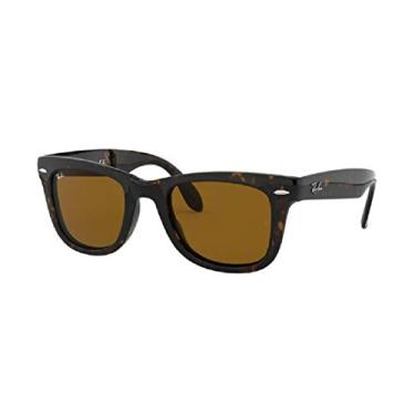 Imagem de Óculos de Sol Ray-Ban Folding Wayfarer 0RB4105 710 Tam 50 / Marrom Havana Claro - Lentes Marrom