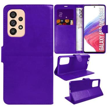 Imagem de Capa Carteira Couro ROXA compativel Galaxy A53 5G A536 6.5 - Cell In P