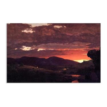 Imagem de Twilight'Short arbiter 'twixt day and night' by Frederic Edwin Church Prints Canvas Art Print Frederic Edwin pintura de igreja para decoração de casa e escritório 65 x 40 cm (26 x 16 pol) pôster