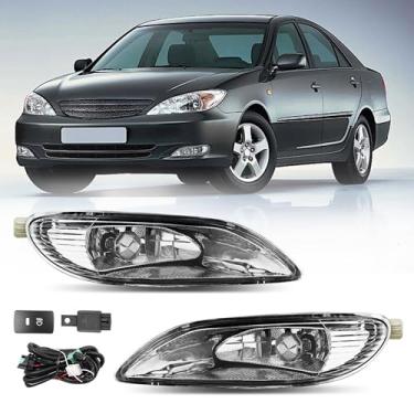 Imagem de Conjunto de lâmpadas de neblina dianteiras compatível com Toyota Camry 2002-2004/Corolla 2005-2008/Solara 2002-2003 - Kit de substituição de farol de neblina para 81220-AA011, 81210-AA011, 6225-0002L