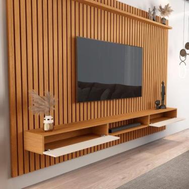 Imagem de HOME SUSPENSO NICHO PAINEL VIVA 100% RIPADO COR NATURE / OFF WHITE 220