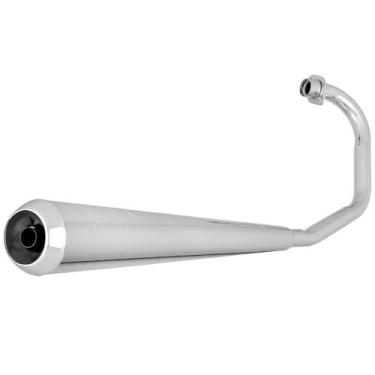 Imagem de Escapamento Turuna Moto Honda Titan 150 Ks 2004 a 2008 Cromo Forte, CR