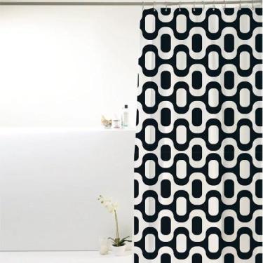 Imagem de Cortina Para Box Banheiro Antimofo Poliéster 198x180cm - UZOO, Cortina