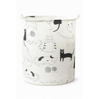 Imagem de Cesto Organizador Roupa Suja Dobrável Multiuso 20l (Gatos)