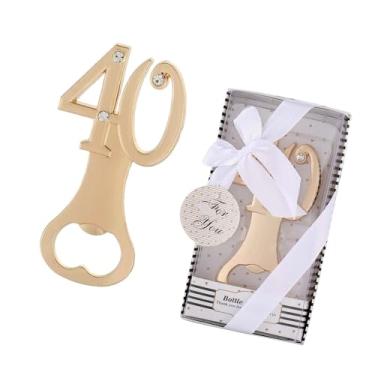 Imagem de Pacote com 1 abridor de garrafa de aniversário de 40 anos para lembrancinhas de festa de 40 anos de aniversário de 40 anos, lembranças criativas, lembrancinhas, presentes, decorações para convidados
