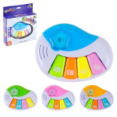 Imagem de Teclado Musical para Bebe Pianinho Baby Brinquedo Infantil Com Luz e Sons Interativo Linha Premium M5 Armarinhos (Menina)