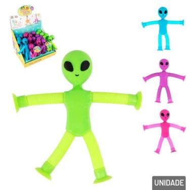 Imagem de Alien de Plástico Sanfonado Articulado Color - Tudo em Caixa - Genéric