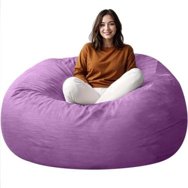 Imagem de Anuwaa Cadeiras Bean Bag para adultos, poltronas de 1,2 m com capa removível, pufe gigante com espuma de memória de alto rebote, saco de feijão grande para leitura, cadeira aconchegante para jogos