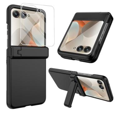 Imagem de Capa para Motorola Razr 2024 com suporte para Moto Razr 2024 Slim Fit à prova de choque para Motorola Razr 50/60 com protetor de tela e proteção de dobradiça [Não serve para Razr 50 Ultra e 60 Ultra