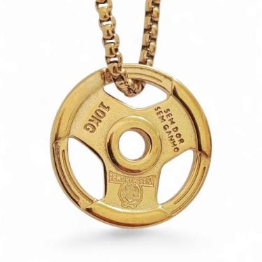 Imagem de Colar com pingente anilha raiz banhada a ouro - jóais maromba