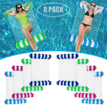 Imagem de Pacote com 8 brinquedos de rede infláveis Pool Floats, tamanho adulto,